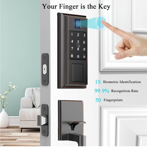 Narpult Smart Door Lock. Keyless Entry Deadbolt& Handle Fingerprint Electronic! - Picture 2 of 8
